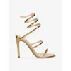 René Caovilla Womens Minimal Cleo 105 Spiral-strap Leather Heeled Sandals Gold In Gold