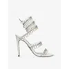 René Caovilla Womens Rene Caovilla Chandelier Pearl 105 Leather Heeled Sandals In White