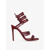 René Caovilla Womens Chandelier 105 Crystal-embellished Satin Heeled Courts Wi In Wine