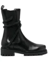 René Caovilla Cleo Combat Biker Boot In Black