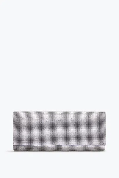René Caovilla Zafira Blue Clutch With All-over Crystals