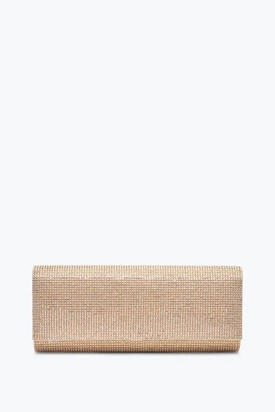 René Caovilla Zafira Gold Clutch With All-over Crystals