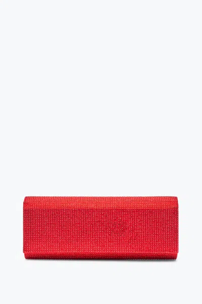 René Caovilla Zafira Red Clutch With All-over Crystals