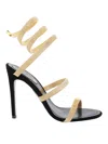 René Caovilla Trigold Cleo Black-gold Sandal 105