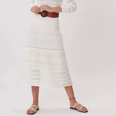 Rene' Derhy Derhy Vanina Crochet Midi Skirt In White