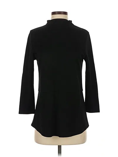 Pre-owned Rene Lezard 3/4 Sleeve Top Black Turtleneck Tops