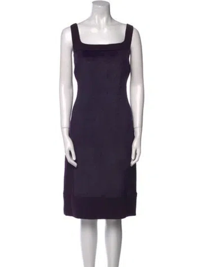 Pre-owned Rene Lezard Alpaca Midi Length Dress In Purple