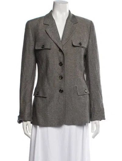 Pre-owned Rene Lezard Cashmere Tweed Pattern Blazer In Neutral