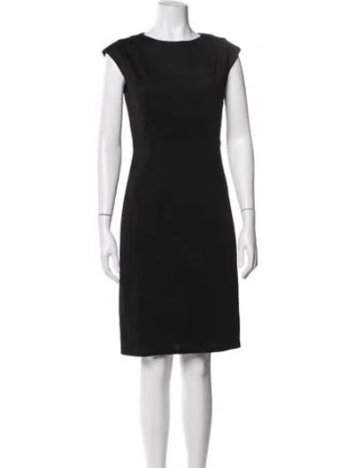 Pre-owned Rene Lezard Crew Neck Knee-length Dress In Black