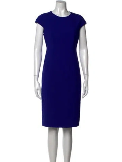 Pre-owned Rene Lezard Crew Neck Knee-length Dress In Blue