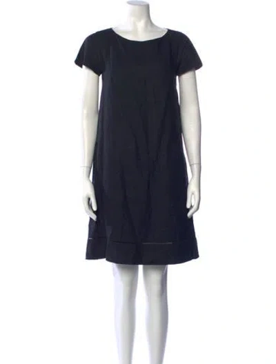 Pre-owned Rene Lezard Crew Neck Mini Dress In Black