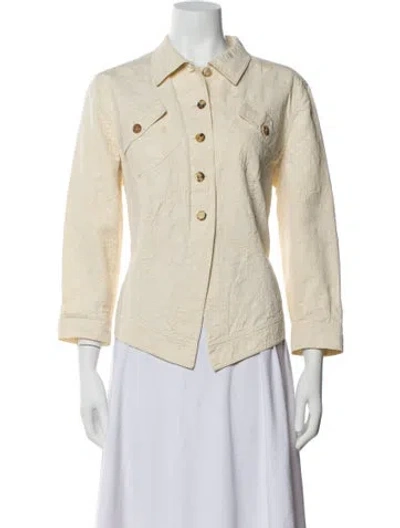 Pre-owned Rene Lezard Denim Jacket In White