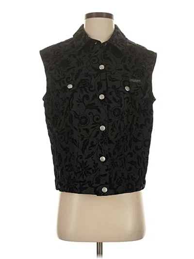 Pre-owned Rene Lezard Denim Vest In Black