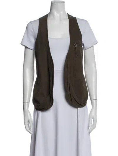 Pre-owned Rene Lezard Goat Leather Vest In Green