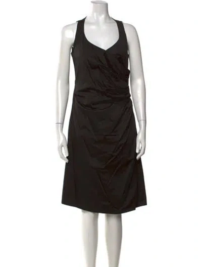 Pre-owned Rene Lezard Halterneck Knee-length Dress In Black