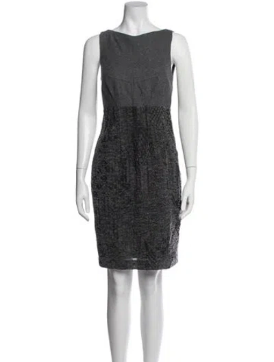 Pre-owned Rene Lezard Patterned Knee-length Dress In Grey