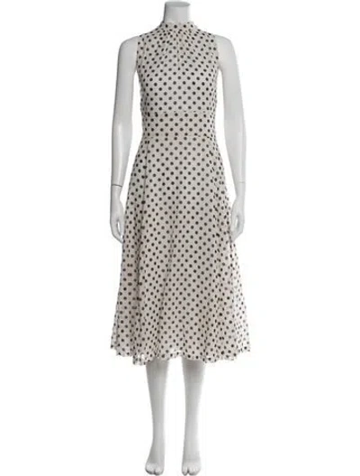 Pre-owned Rene Lezard Polka Dot Print Midi Length Dress In Multi