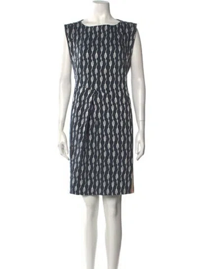 Pre-owned Rene Lezard Printed Knee-length Dress In Black