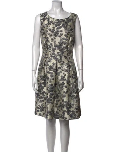 Pre-owned Rene Lezard Printed Knee-length Dress In Neutrals