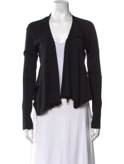 Pre-owned Rene Lezard Silk Open Front Sweater In Black