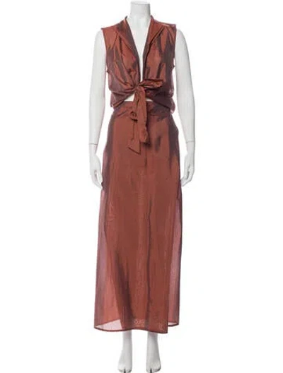Pre-owned Rene Lezard Silk Pant Set In Neutrals
