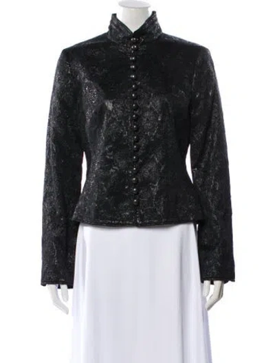 Pre-owned Rene Lezard Tweed Pattern Evening Jacket In Black