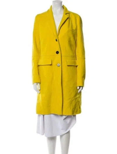 Pre-owned Rene Lezard Virgin Wool Coat In Yellow