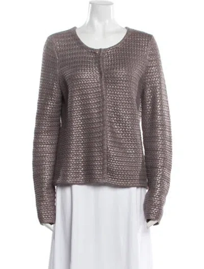 Pre-owned Rene Lezard Virgin Wool Crew Neck Sweater In Metallic/purple