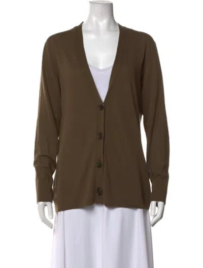 Pre-owned Rene Lezard V-neck Sweater In Brown