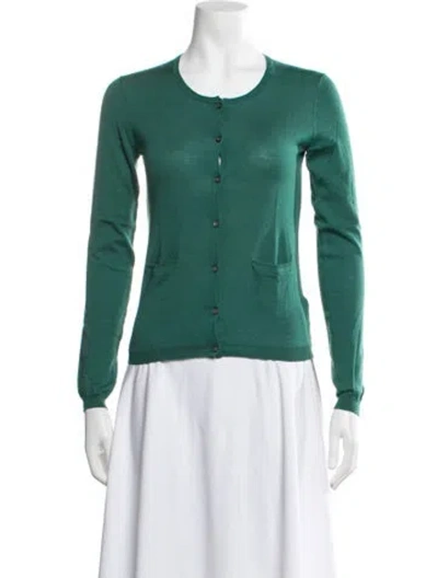 Pre-owned Rene Lezard Wool Crew Neck Sweater In Green