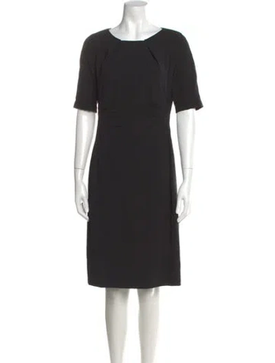 Pre-owned Rene Lezard Wool Knee-length Dress In Black