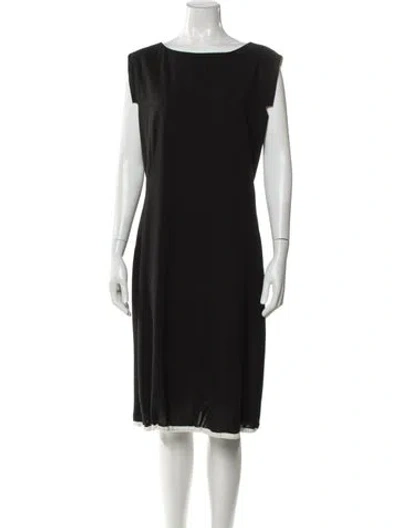 Pre-owned Rene Lezard Wool Knee-length Dress In Black