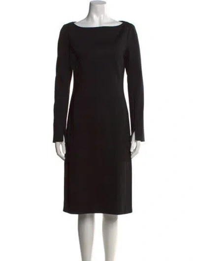 Pre-owned Rene Lezard Wool Knee-length Dress In Black