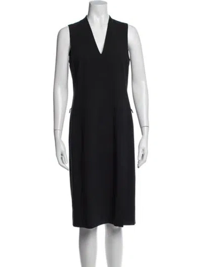 Pre-owned Rene Lezard Wool Knee-length Dress In Black