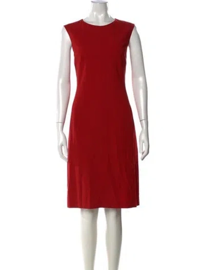 Pre-owned Rene Lezard Wool Knee-length Dress In Red