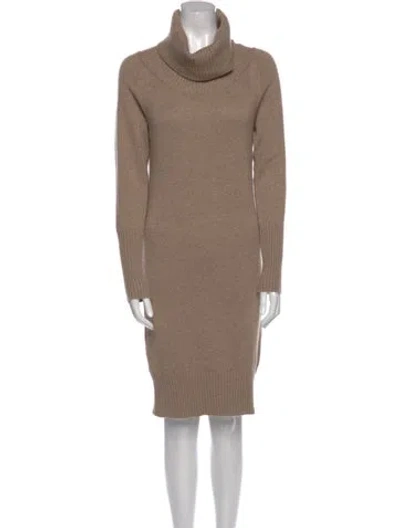 Pre-owned Rene Lezard Wool Mini Dress In Brown