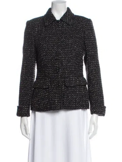 Pre-owned Rene Lezard Wool Printed Evening Jacket In Gray