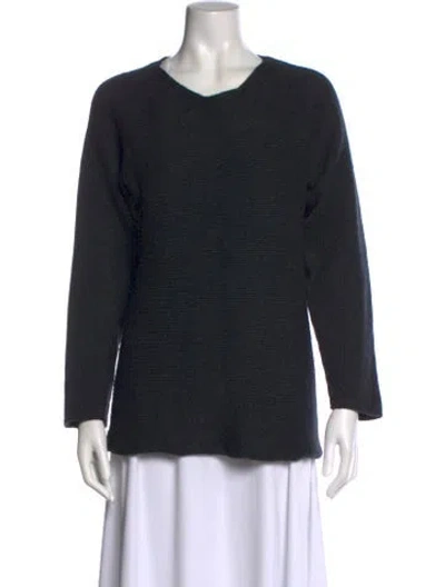 Pre-owned Rene Lezard Wool Scoop Neck Sweater In Black