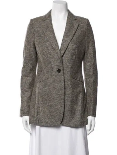 Pre-owned Rene Lezard Wool Tweed Pattern Blazer In Brown