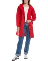 Rene Lion Long Rain Wind Jacket In Red