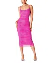 Rene Lion Midi Dress In Red