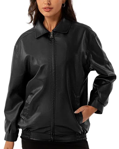 Rene Lion Moto Jacket In Blue