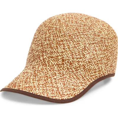 René Mantilla, New York Casquette Woven Straw Baseball Cap In Gray
