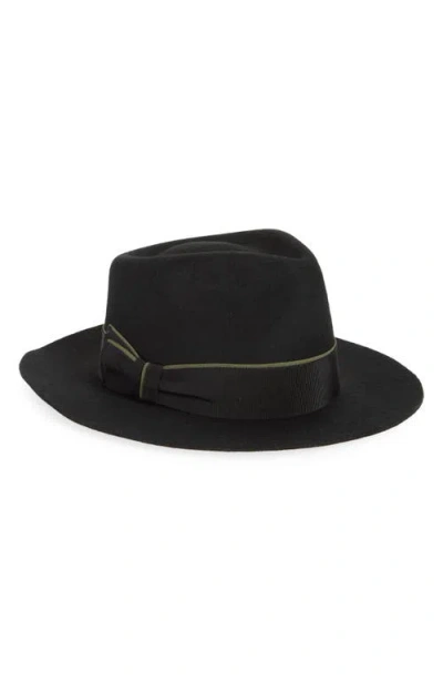 René Mantilla, New York Maison Wool Felted Fedora In Black