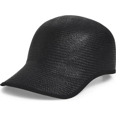 René Mantilla, New York Noche Casquette Toquila Palm Straw Baseball Cap In Black