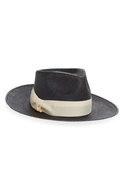 René Mantilla, New York Straw Fedora In Black