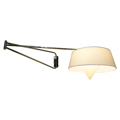 Pre-owned Rene Mathieu Lunel Arlus Vintage Brass 2 Arms Adjustable Diabolo Wall Lamp Paris In White