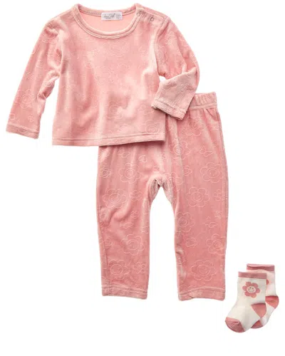 Rene Rofe Kids' 3pc Sweatshirt Set In Pink