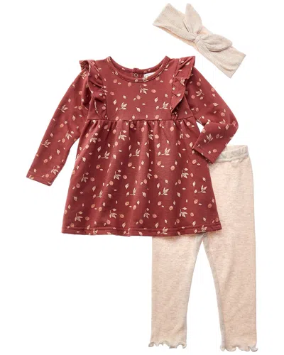 Rene Rofe Kids' 3pc Tunic & Legging Set In Pink