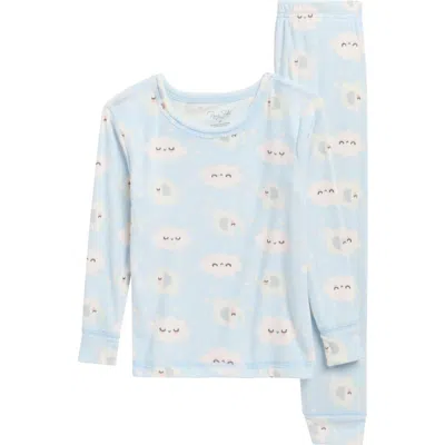Rene Rofe Kids' 2-piece Velour Pajama Set In Elephant And Clouds